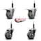 Service Caster 3.5'' Gray Poly Swivel 3/4'' Expanding Stem Caster Set 2 Total Lock Brakes, 4PK SCC-EXTTL20S3514-PPUB-2-S-2-34 - alternate 3
